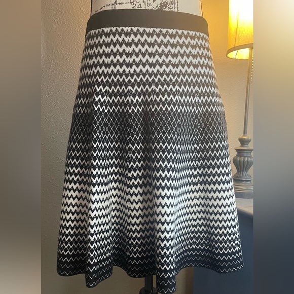 Chelsea & Theodore Stylish Knit Skirt. - size Medium in Black and White - Picture 8 of 8